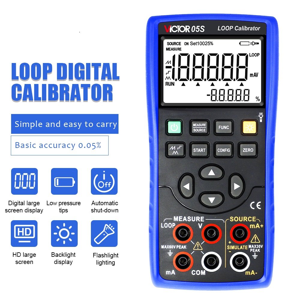 VICTOR 05S signal generator high precision Voltage Current Simulation transmitter handheld automatic Loop Calibrator