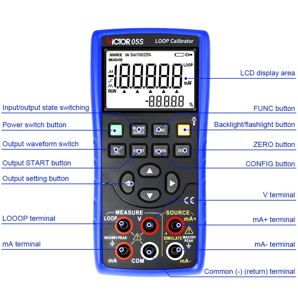 VICTOR 05S signal generator high precision Voltage Current Simulation transmitter handheld automatic Loop Calibrator