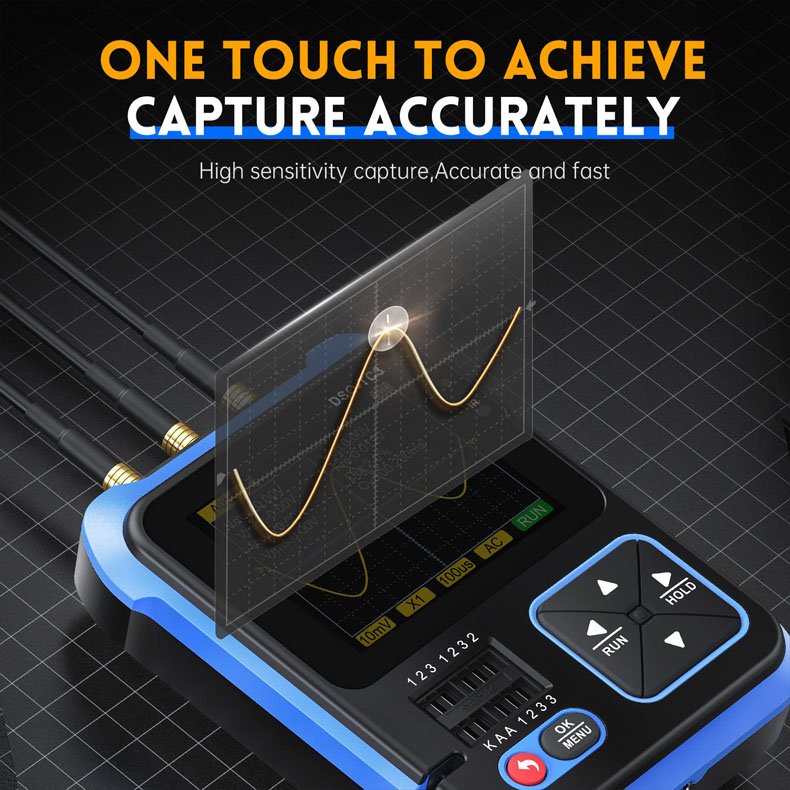 3-in-1 handheld oscilloscope with DDS signal generator and transistor tester FNIRS1