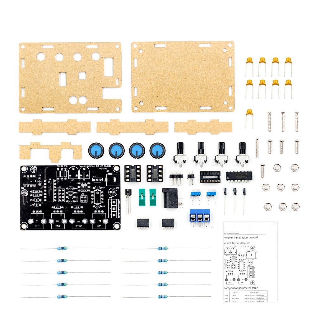 Hot ICL8038 High Precision Adjustable Signal Generator DIY Kit Sinusoidal Triple-Cornered Square Sawtooth Output 5Hz-400Khz