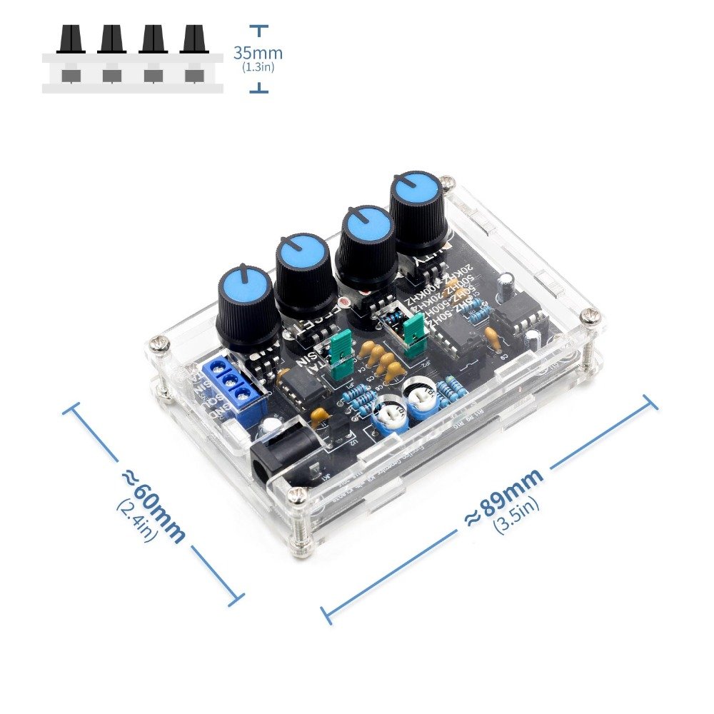 Hot ICL8038 High Precision Adjustable Signal Generator DIY Kit Sinusoidal Triple-Cornered Square Sawtooth Output 5Hz-400Khz