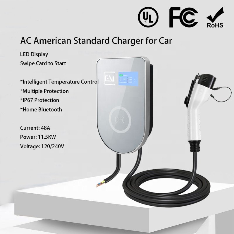 Household wall-mounted ZR-USA01-3 with 3.5-inch LCD screen display AC240V 48A 11.5KW AC Charging pile