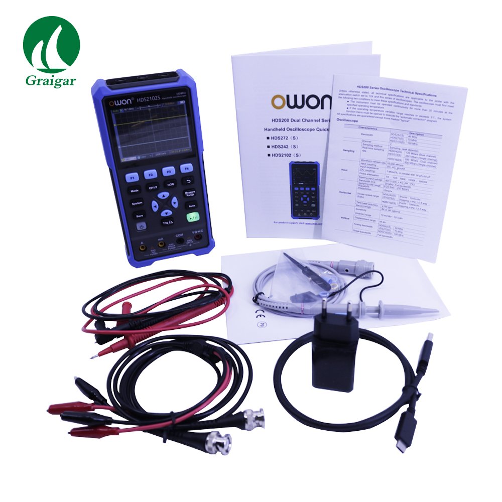 OWON HDS2102S 3-In-1 Digital Oscilloscope 100MHz 2 Channels +Multimeter + Signal Generator