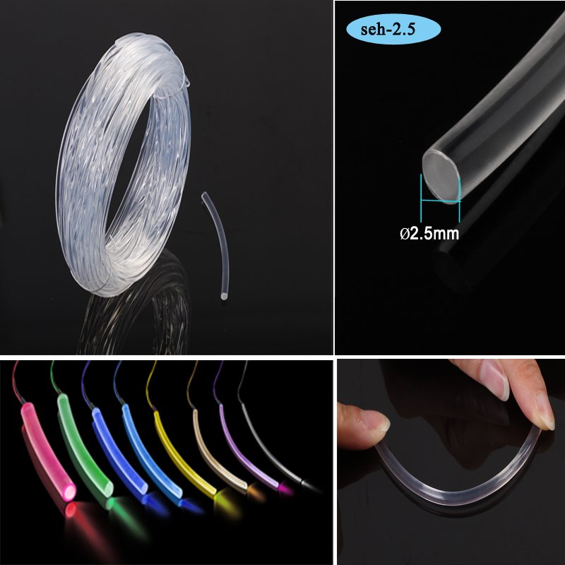 Manufacture price 2.5mm SOFT pmma end glow optic fiber cable for equipment lighting