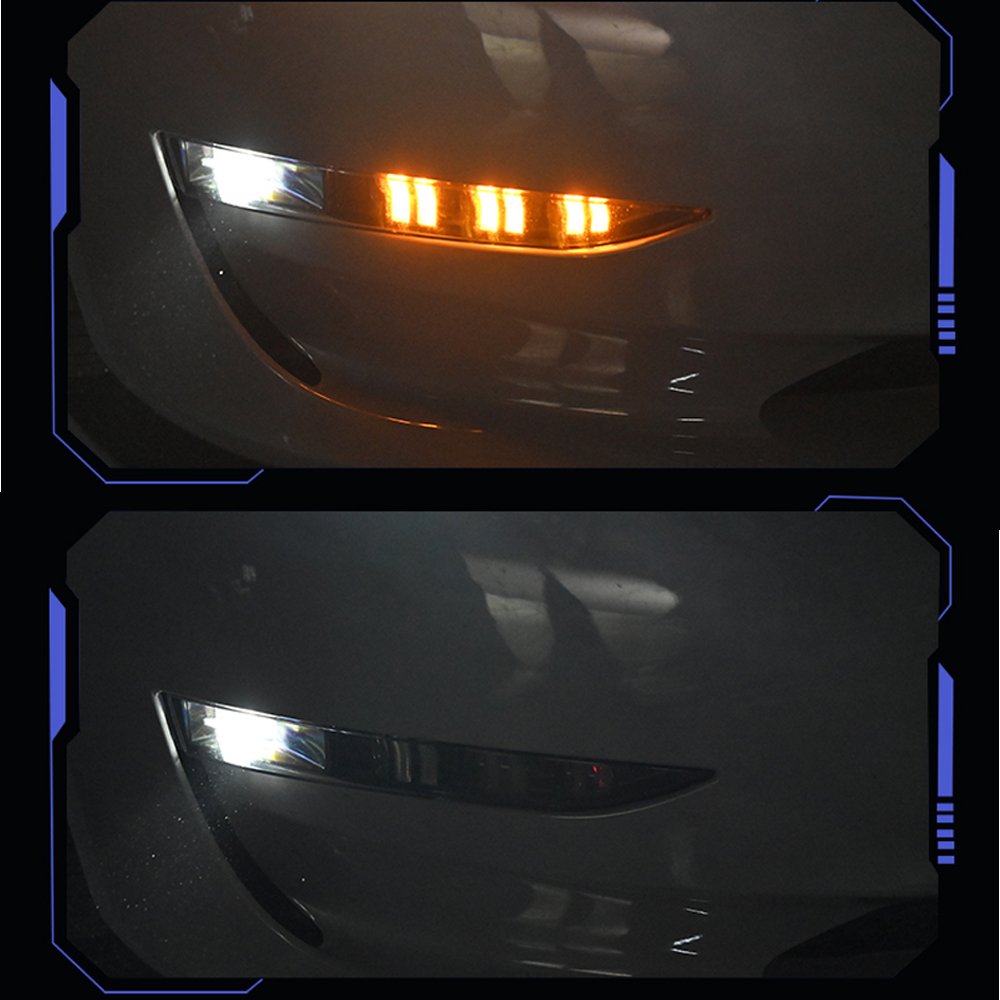 Hansshow Model 3/Y Led Turn Signal Lamp Multi-function Front Fog Lights For Tesla Model 3/Y Daytime Running Lights