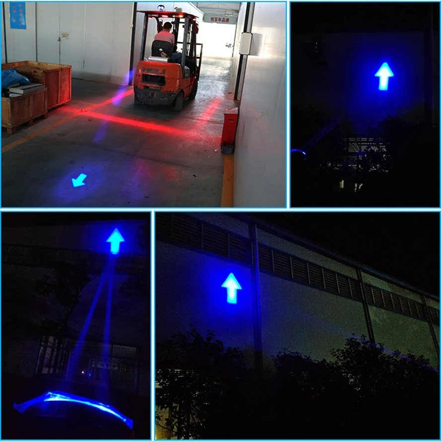 Forklift Lamp LED light Spot Blue RED Warning Warehouse Safety Working Light Zone Signal Light 12-80V DC 20W