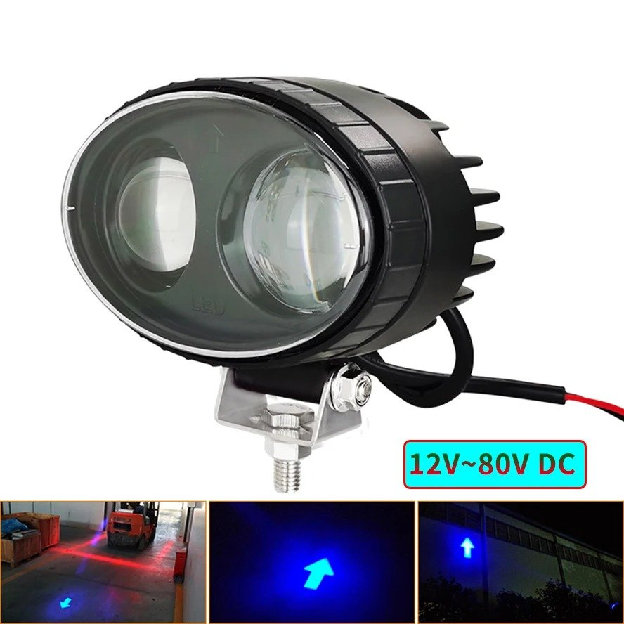 Forklift Lamp LED light Spot Blue RED Warning Warehouse Safety Working Light Zone Signal Light 12-80V DC 20W