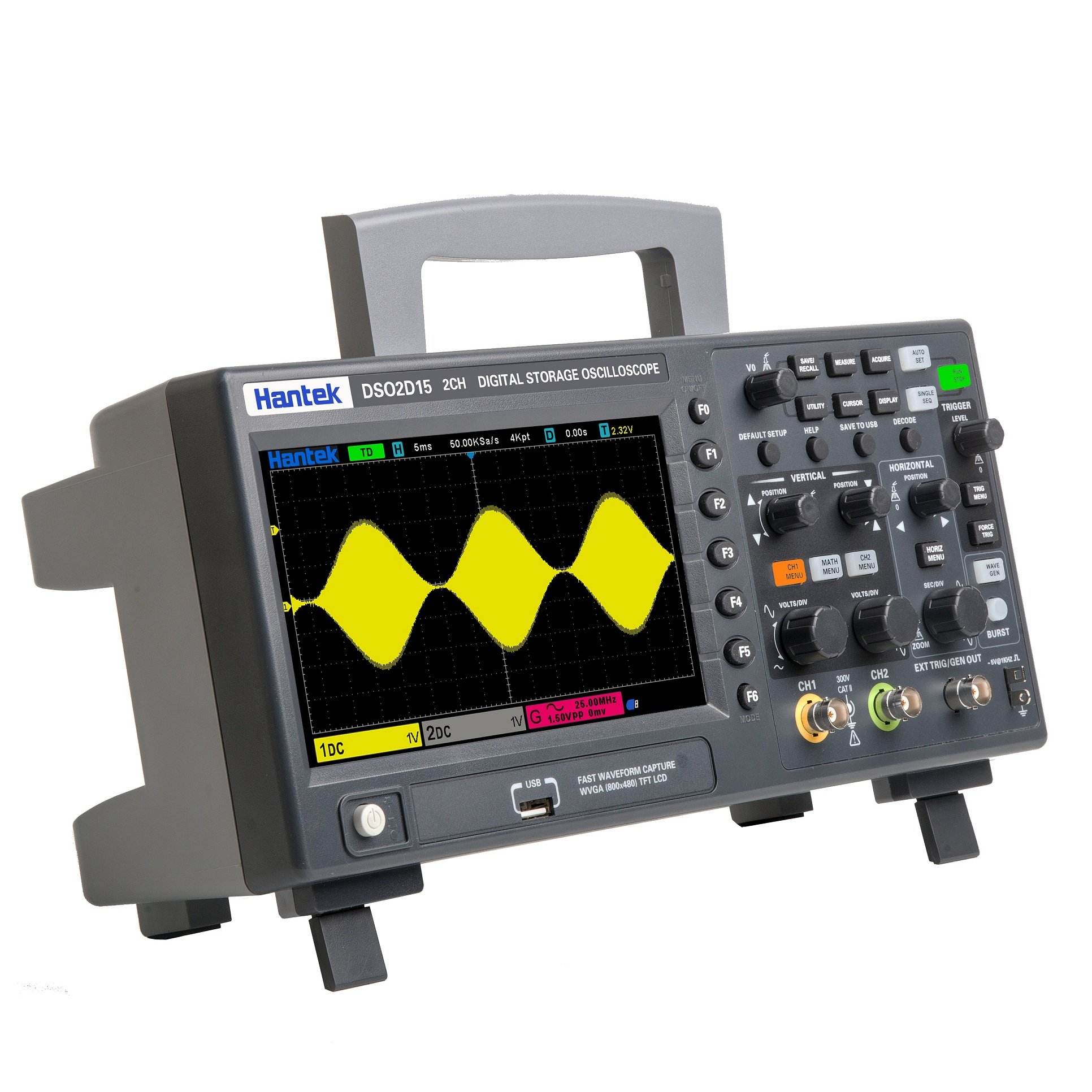 Hantek Dso2d15 Oscilloscope With 2 Channels Storage 100% Original 150mhz 1gsa/s Sampling Rate In Stock