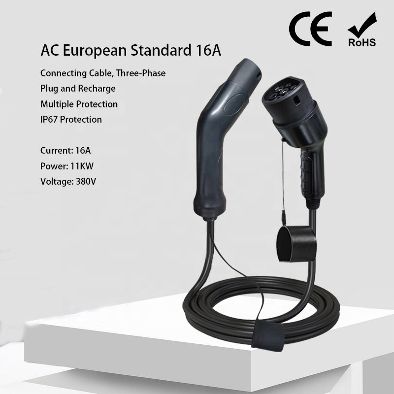 High quality ZR-EUO11-4 cable 5m length EV Charger type 2 AC380V 11KW 16A waterproof electric car Charging