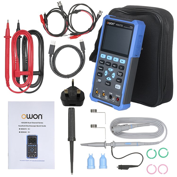 OWON Handheld Digital Oscilloscope 2 Channels 40MHz 250MSa/s Sample Rate Signal Generator Multimeter Oscilloscope HDS242S