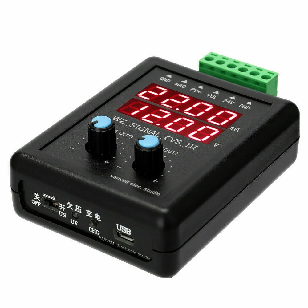 0-22mA 24V Signal Generator Current Voltage Adjustable Transmitter Calibrator Signal Source Constant Current Source Simulator