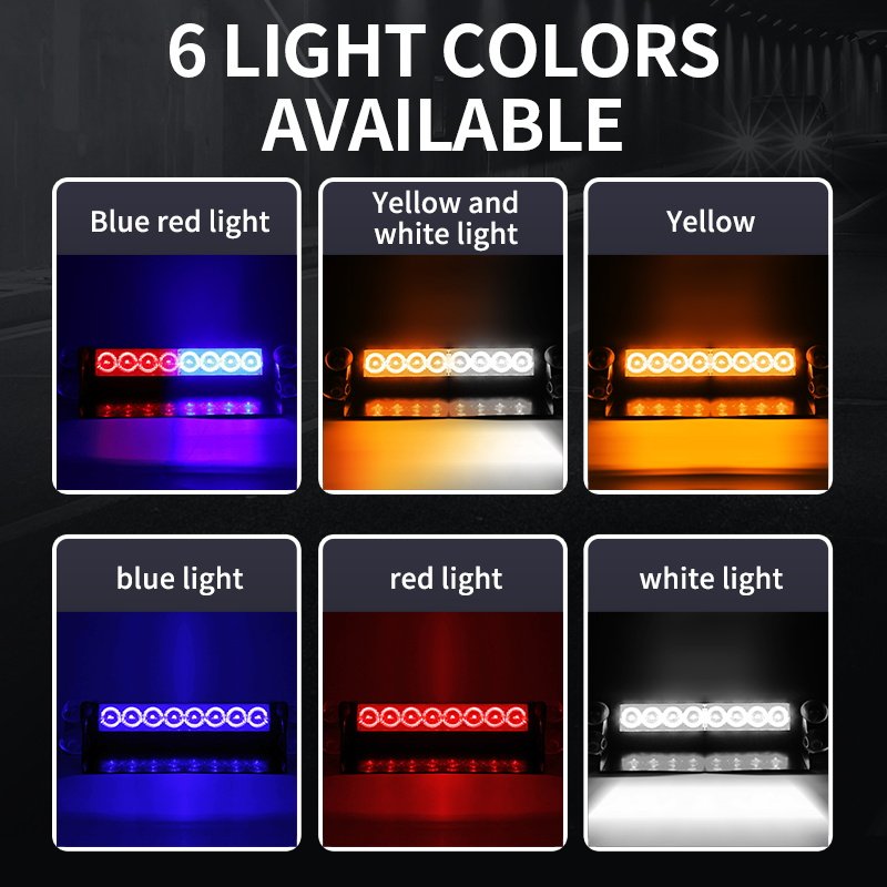 12V 8 LED Car Truck Emergency Strobe Light Red Blue Yellow Signal Lamp Warning Lights Bar Other Car Light Accessories