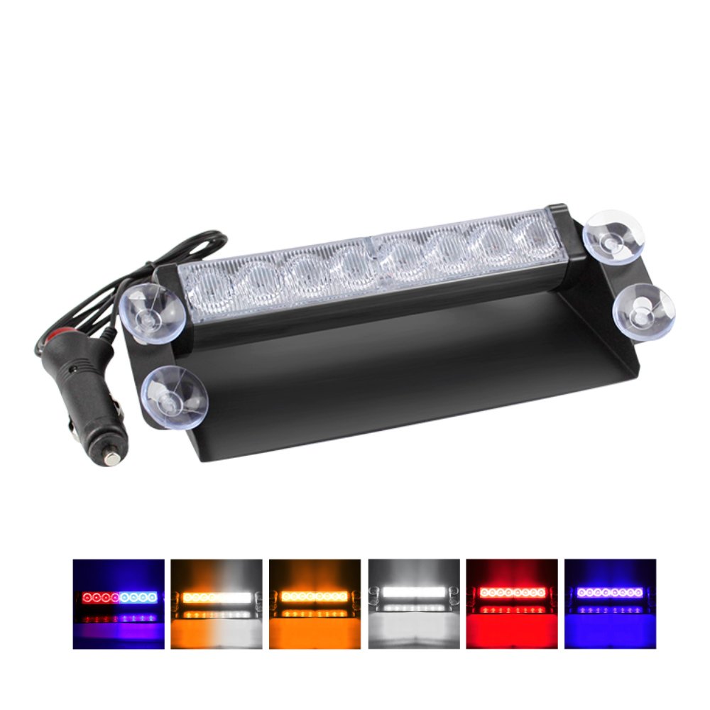 12V 8 LED Car Truck Emergency Strobe Light Red Blue Yellow Signal Lamp Warning Lights Bar Other Car Light Accessories
