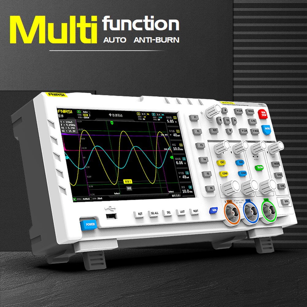 FNIRSI 1014D Portable Digital Oscilloscope 2 In 1 Dual Channel Input Signal Generator Desktop Oscilloscope 1GSa/s Sampling Rate
