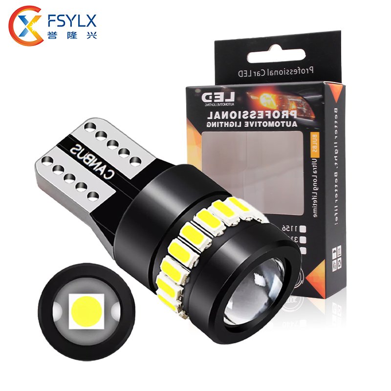 FSYLX T10 Led bulb w5w 194 501 3014 3030 led super bright canbus light bulb red amber white yellow automotive interior led light