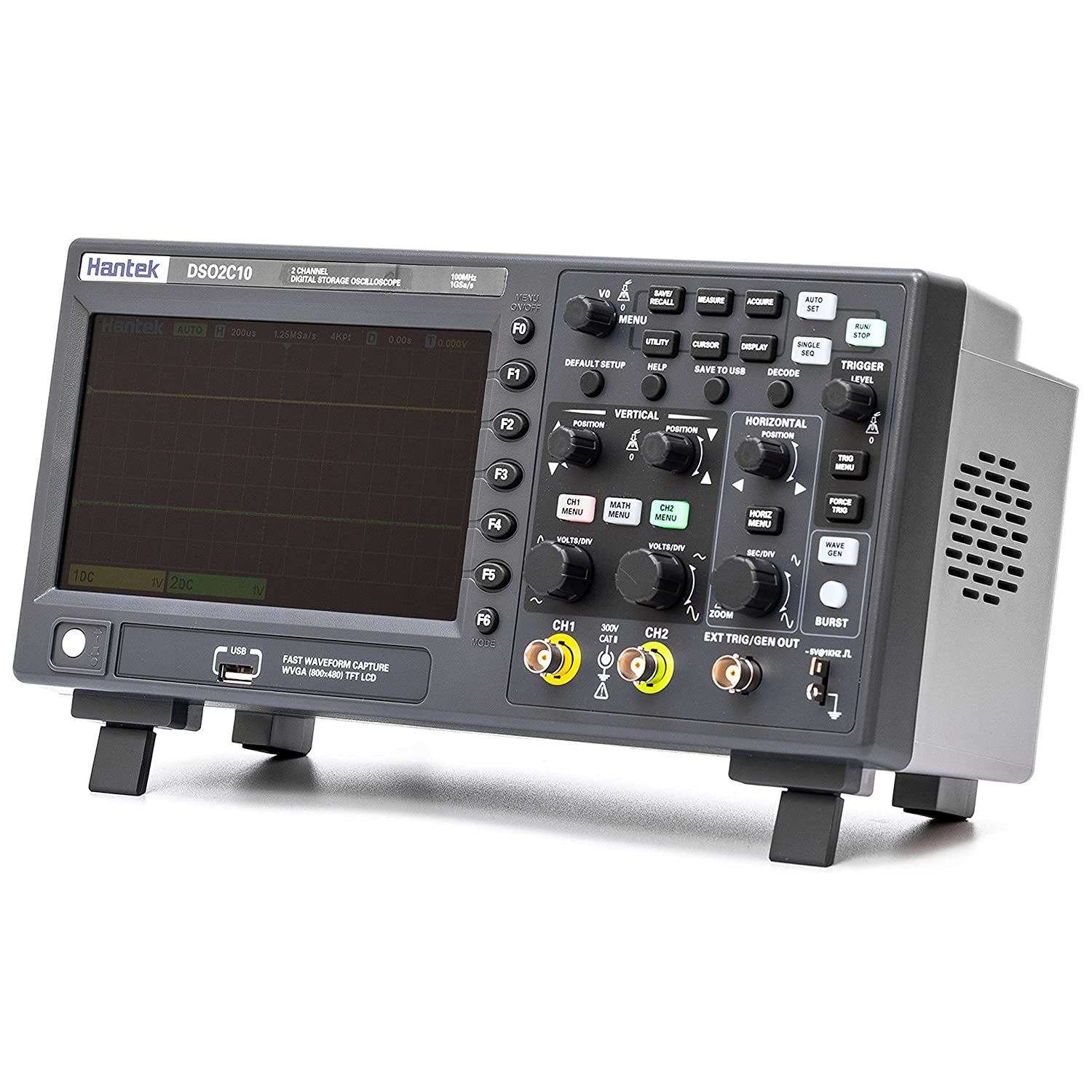 Hantek Dso2c10 2 Channel 100mhz 1gsa/s Digital Storage Oscilloscope Without Awg Signal Generator
