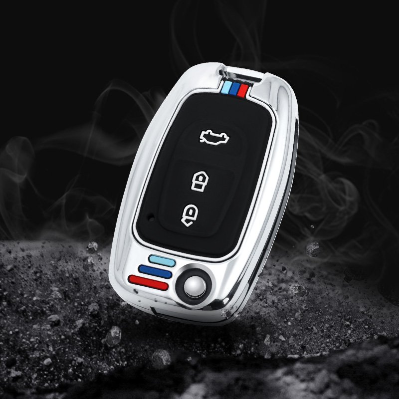 Zinc Alloy Hard Metal Flip Car Key Case Cover Folding Keyless Key Fob Protector Suitable for Southeast