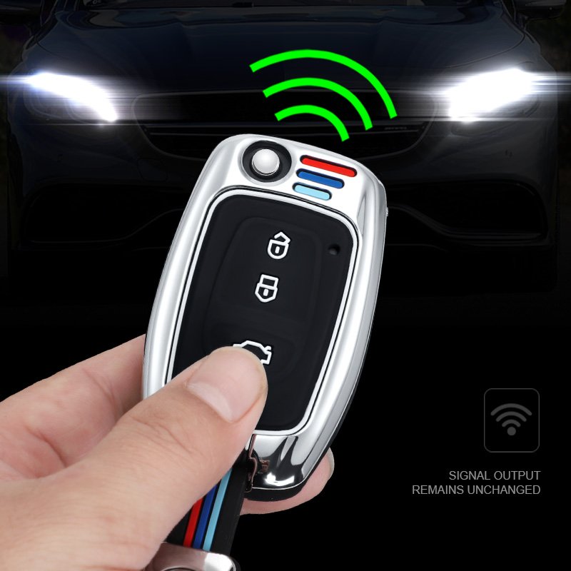 Zinc Alloy Hard Metal Flip Car Key Case Cover Folding Keyless Key Fob Protector Suitable for Southeast