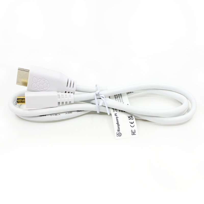 Raspberry Pi 5 Micro Standard Cable HD Video Cable 1M White 4K Ultra-HD Transmission High Quality Green PVC Material