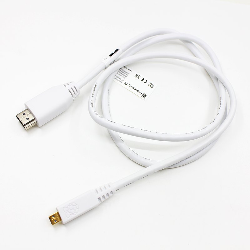 Raspberry Pi 5 Micro Standard Cable HD Video Cable 1M White 4K Ultra-HD Transmission High Quality Green PVC Material