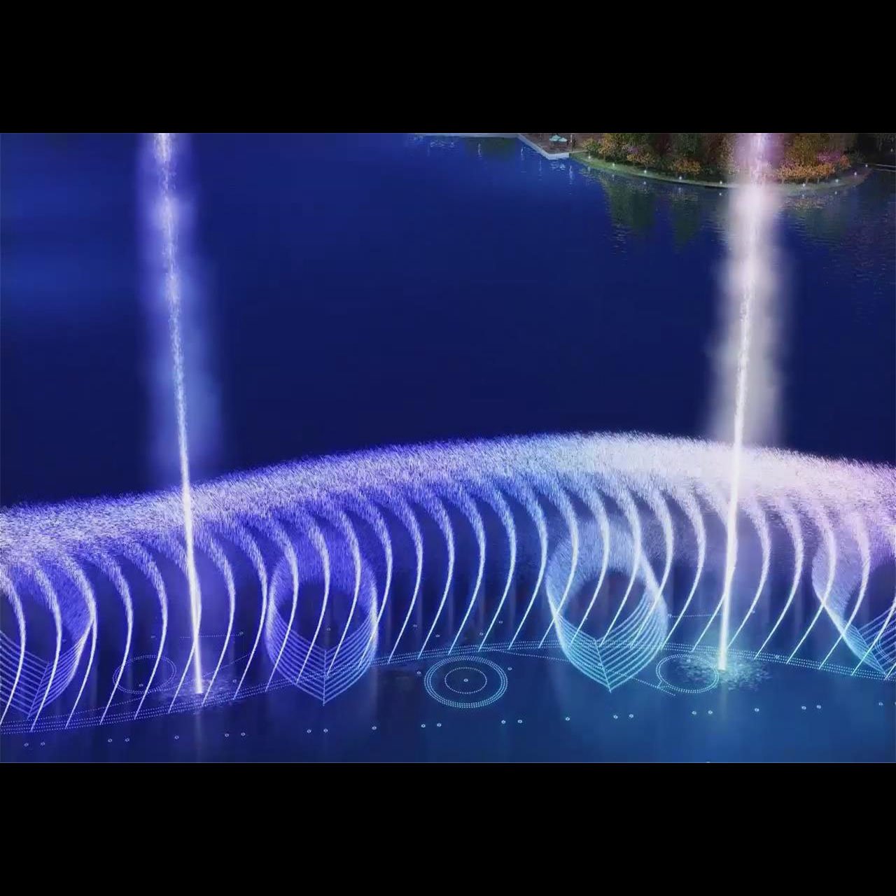 Attractive outdoor using laser projector special water screen fountain