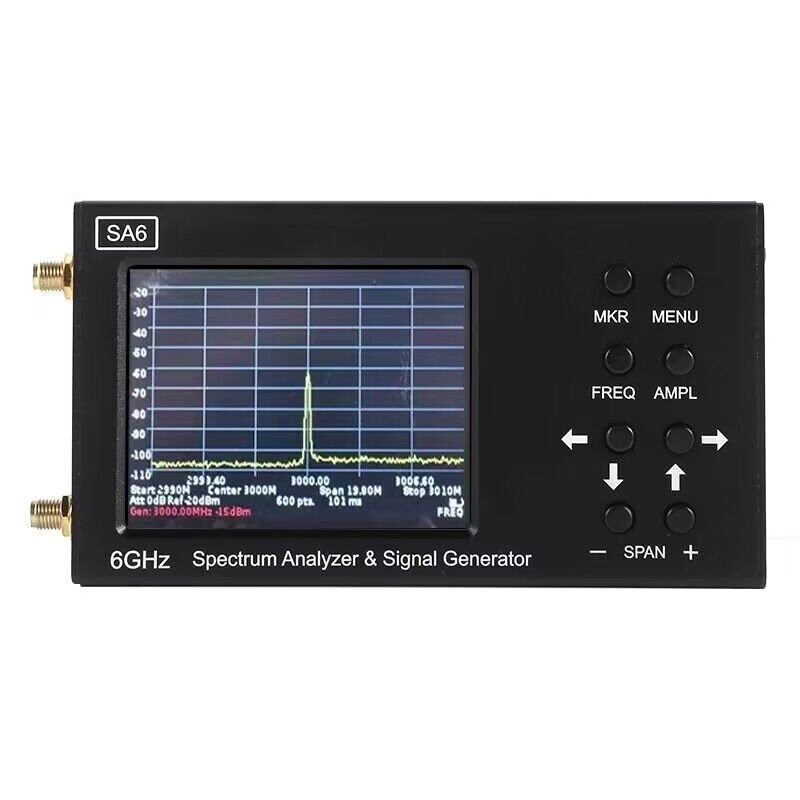 SA6 35-6200MHz 3.2" Lcd Display 6GHz Portable Digital RF Spectrum Analyzer with Signal Generator
