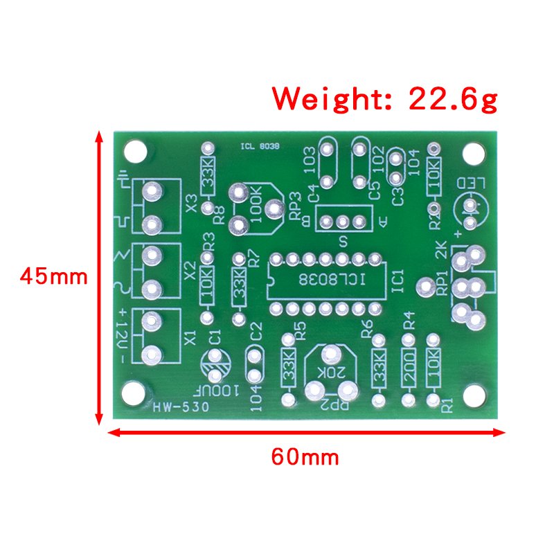 ICL8038 Monolithic Function Signal Generator Module DIY Kit Sine Square Triangle Frequency Generator Capacitor Inductor