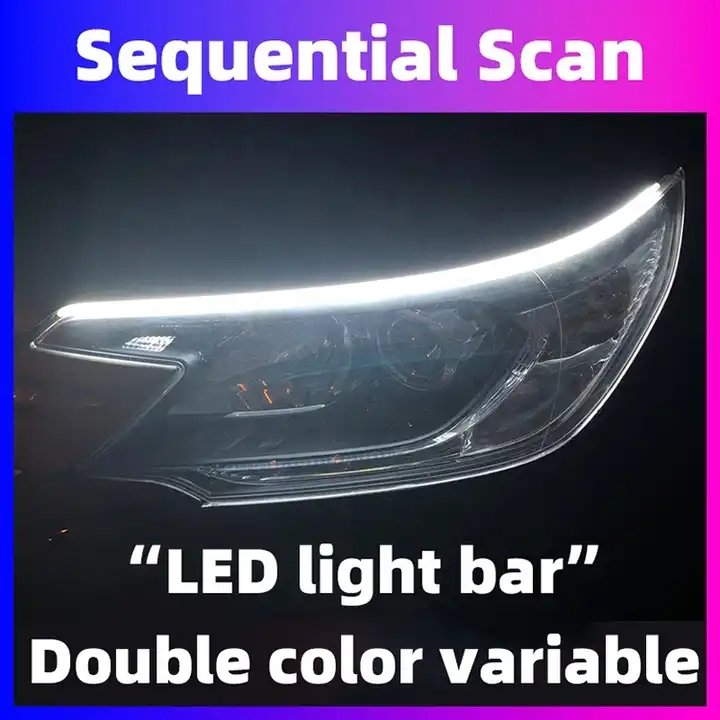 Led Drl 12v 30cm 45cm 60cm Car Daytime Running Light Flexible Waterproof Strip Auto Headlights Turn Signal Brake Flow Lights