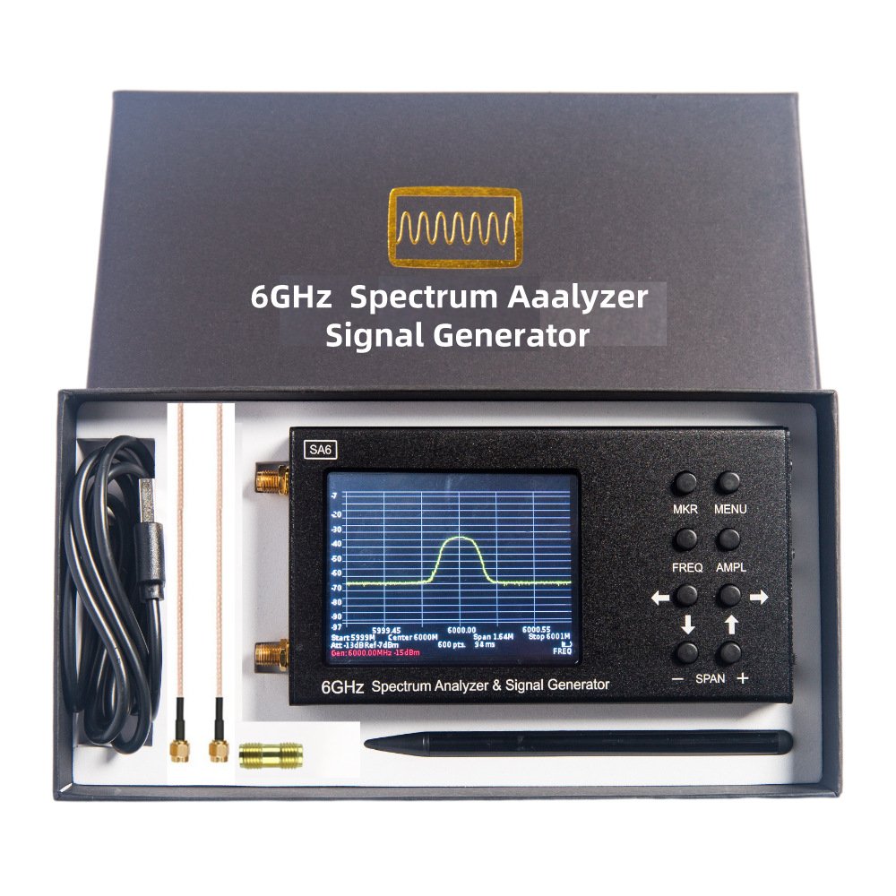 Signal Generator SA6 35-6200MHz 3.2" Lcd Display 6GHz Portable Digital RF Spectrum Analyzer