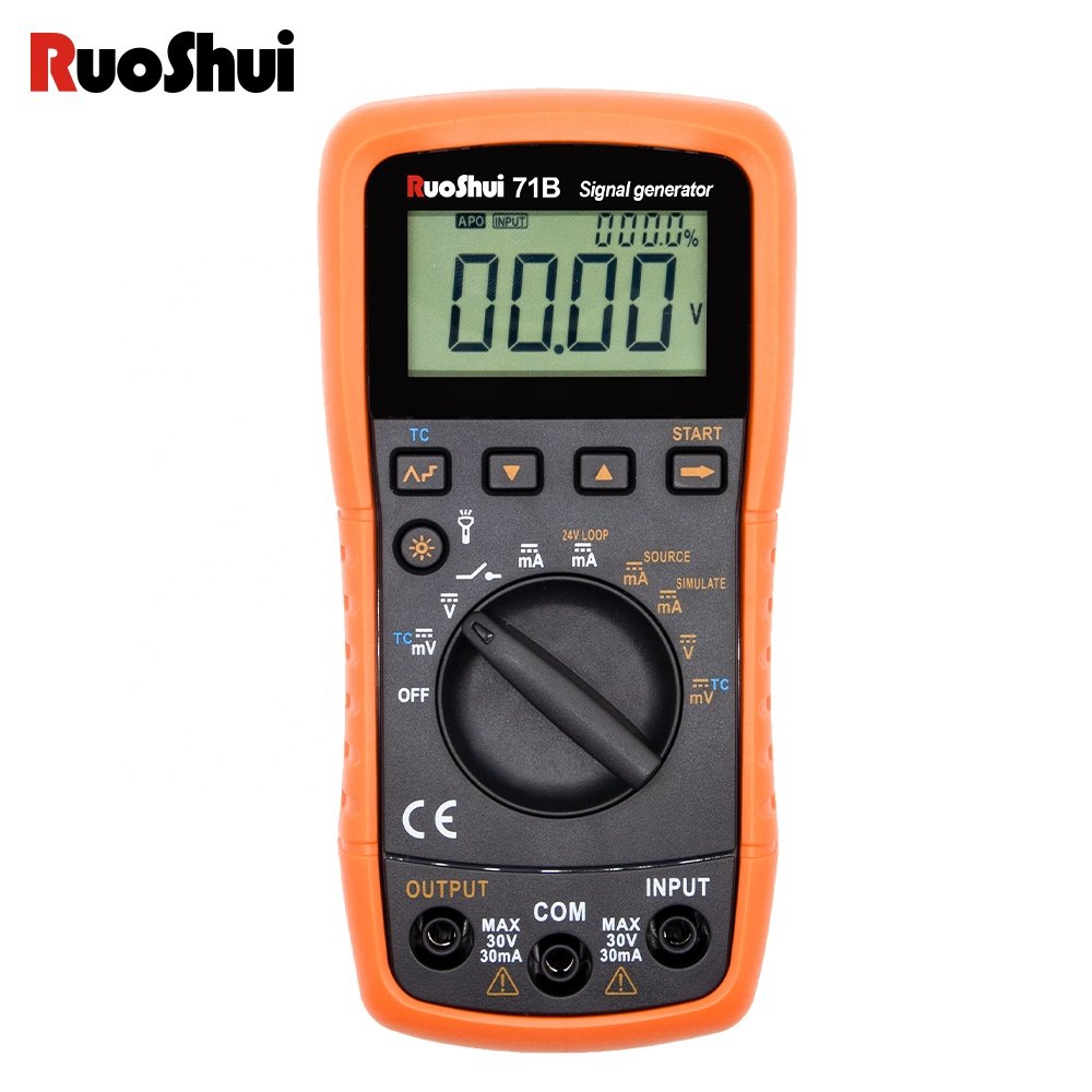 71B RuoShui Signal Generator Thermocouple Current Voltage Portable Process Calibrator 4-20mA Analog Transmitter Source Simulator