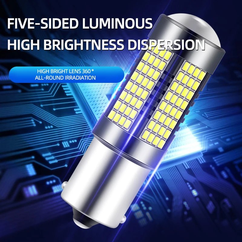 1X CanBus 1156 BA15S S25 BAU15S P21w PY21w T20 7440 W21W Car LED Bulbs Error Free Brake lamp Reverse Lamp Turn Signal Lights 12V