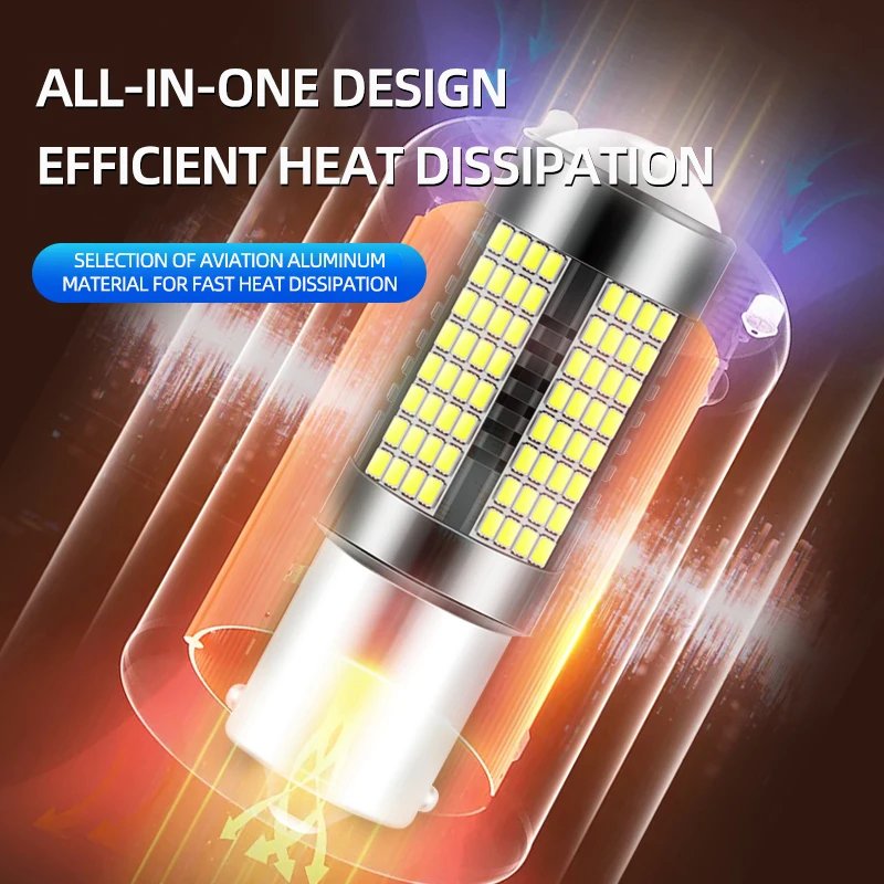 1X CanBus 1156 BA15S S25 BAU15S P21w PY21w T20 7440 W21W Car LED Bulbs Error Free Brake lamp Reverse Lamp Turn Signal Lights 12V
