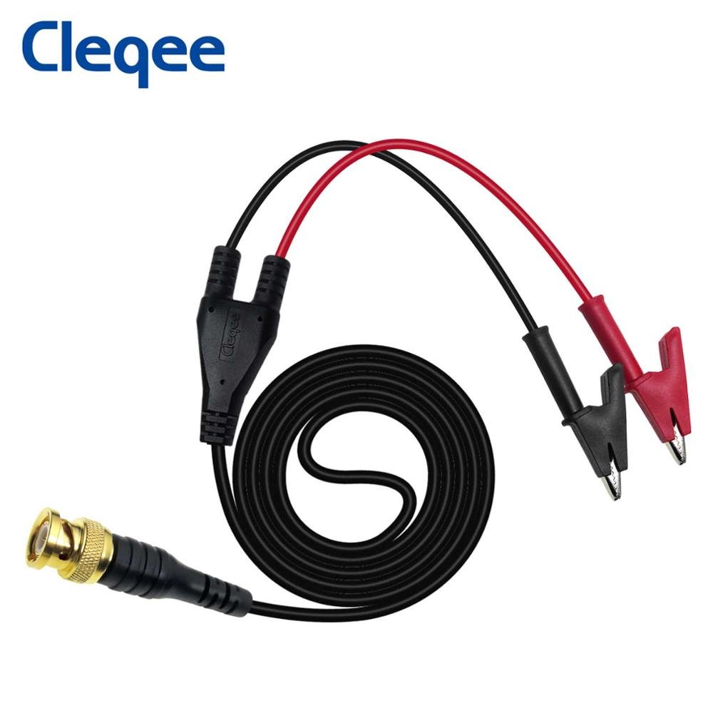 Cleqee P1061 Gold plated Pure Copper BNC plug to 10mm open range Insulated Alligator Clips Test Lead