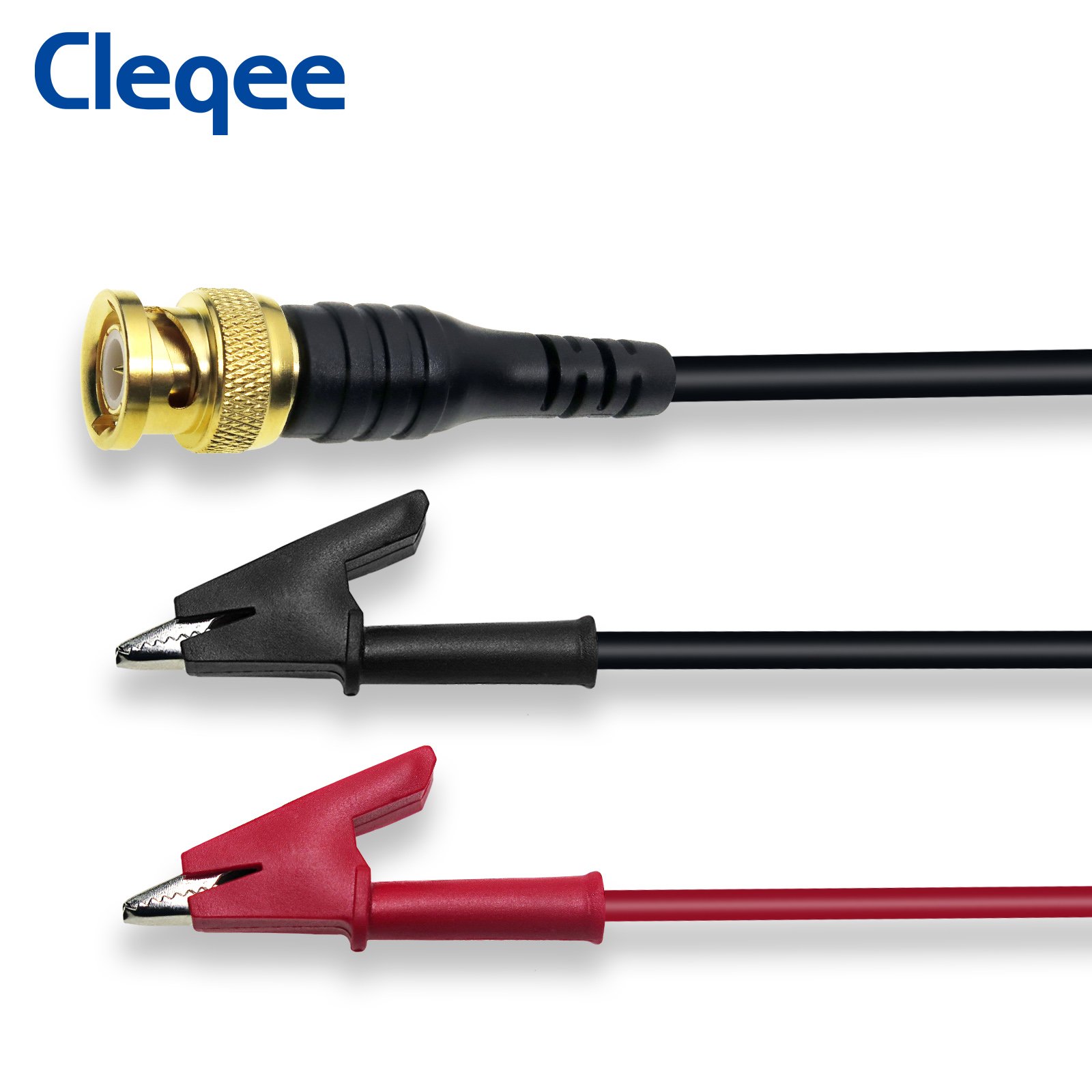 Cleqee P1061 Gold plated Pure Copper BNC plug to 10mm open range Insulated Alligator Clips Test Lead