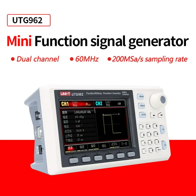 UNI-T UTG932E Dual channel Mini Function signal generator 60MHz frequency meter 4.3 display