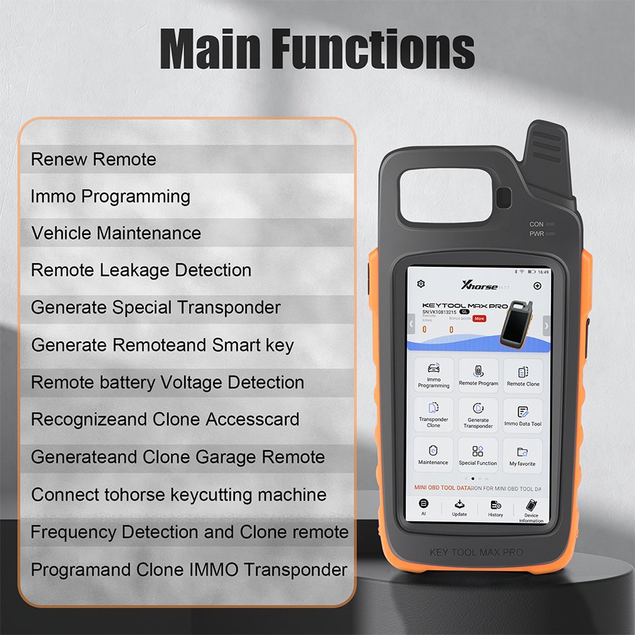 Xhorse VVDI Key Tool Max Pro Multi-Language Remote Programmer Support CAN FD Voltage and Leakage Current Tester