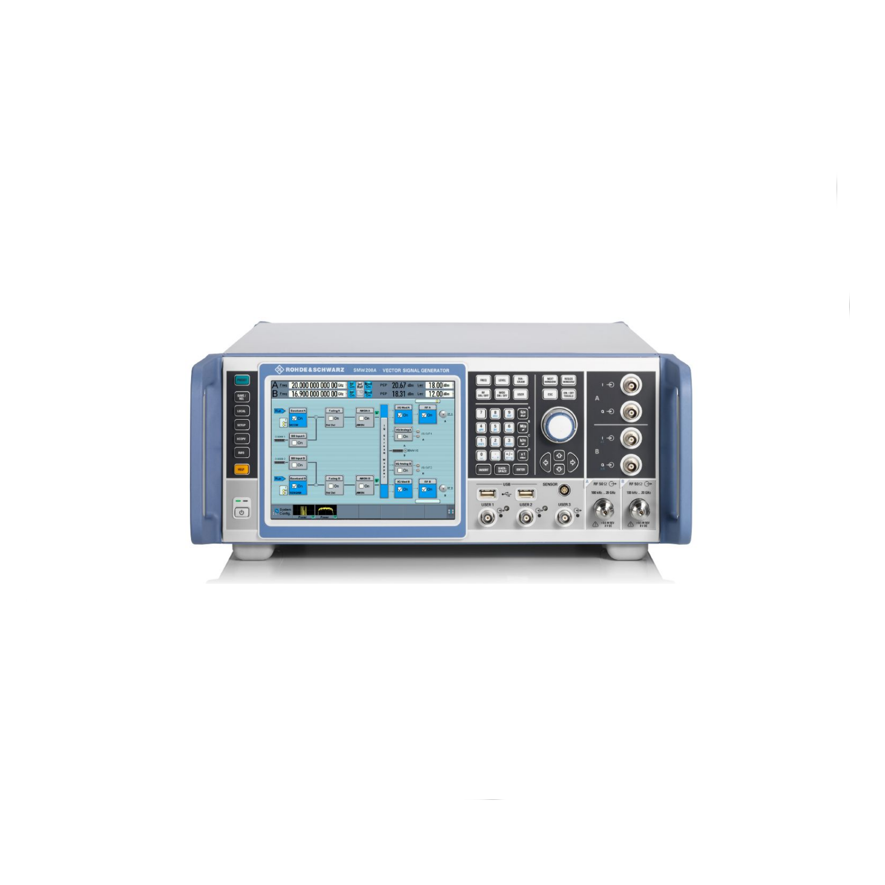 R & S SMW200A vector signal generator Frequency up to 67 GHz (dual channel: up to 44 GHz)