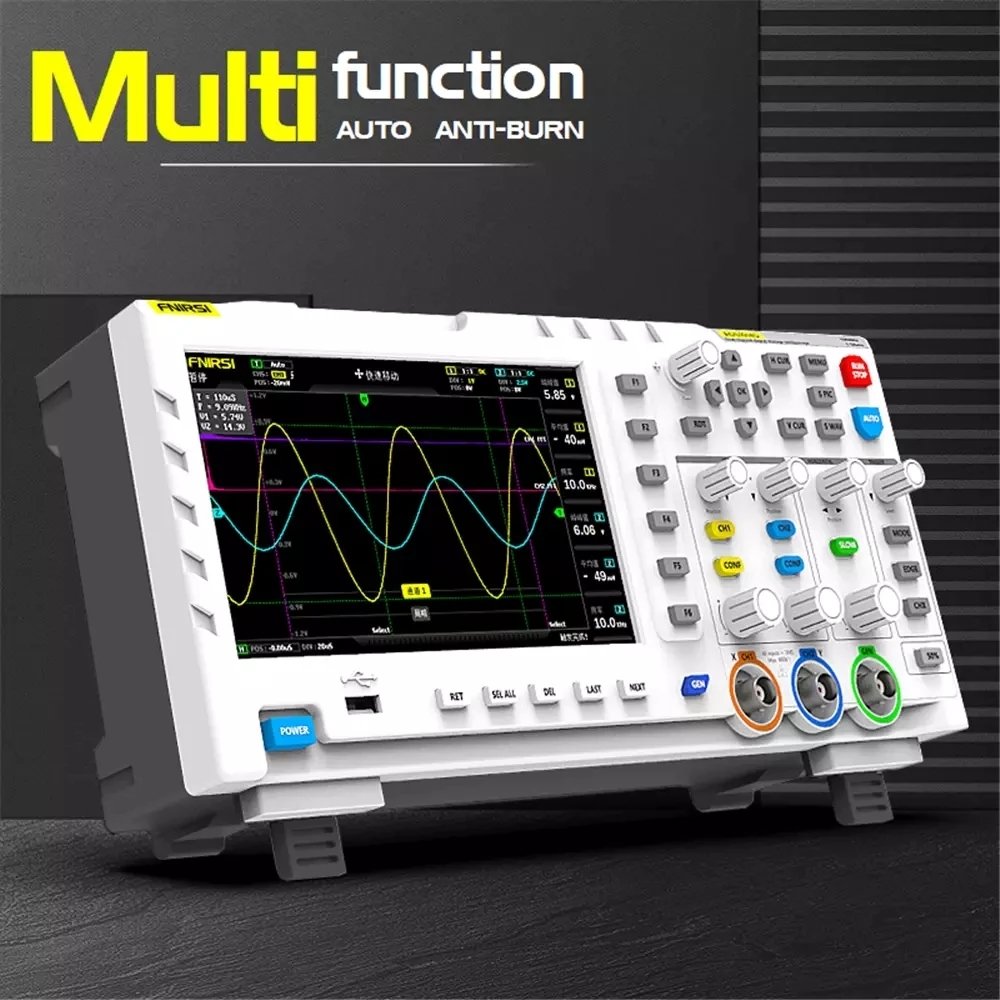FNIRSI 1014D Digital Oscilloscope Dual Channel Input Signal Generator Osiloscopio Digital 1GSa/s Sampling Rate 1GB Storage