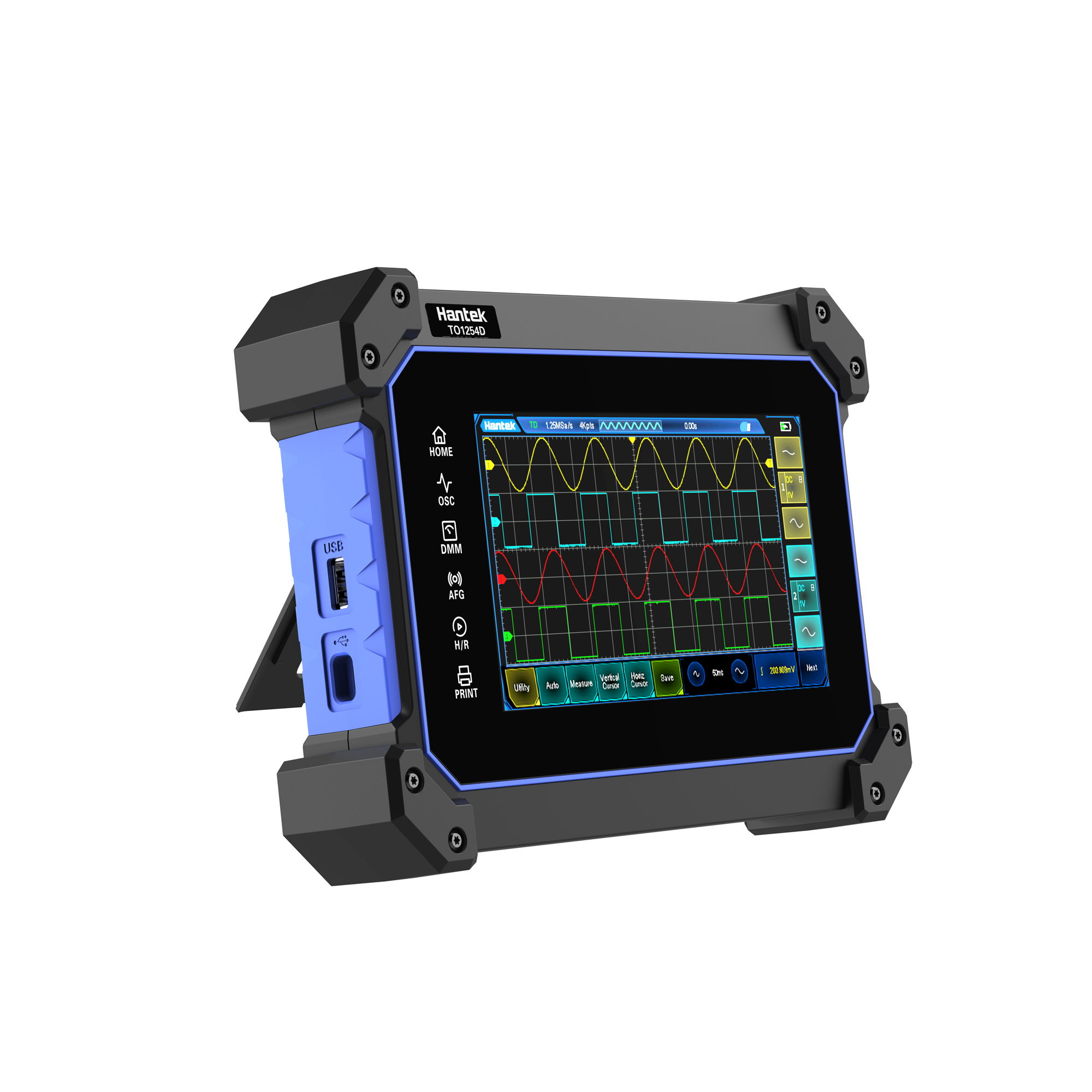 Hantek Touch Screen Oscilloscope TO1112D 2 Channel 110MHz Bandwidth 25MHz Signal Source