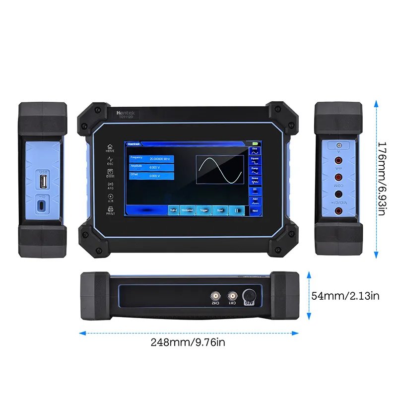Hantek Touch Screen Oscilloscope TO1112D 2 Channel 110MHz Bandwidth 25MHz Signal Source