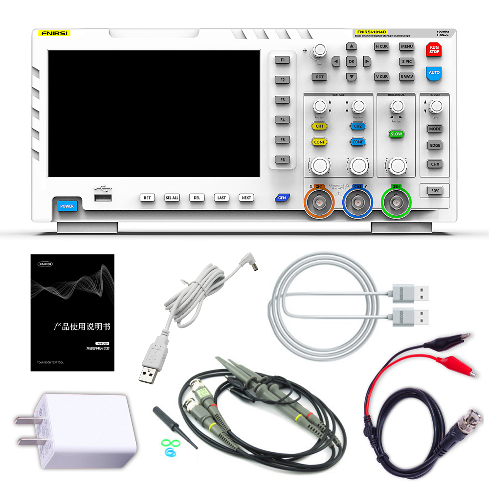 Digital oscilloscope FNIRSI-1014D Dual channel 100M bandwidth 1GS sampling signal generator two in one