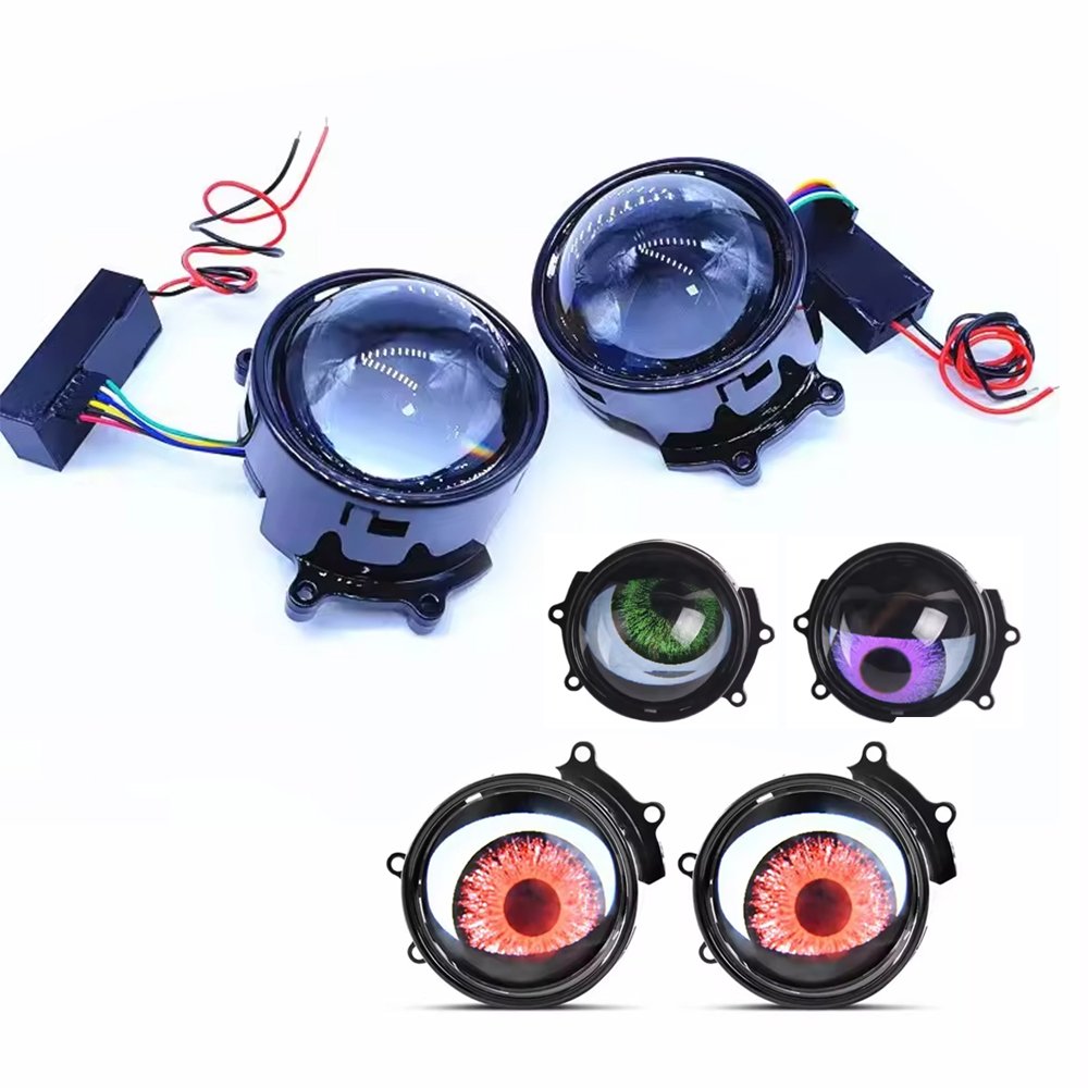 3 inch replace fog light with DRL hot selling demon eye multi-styles projector lens dynamic devil eyes