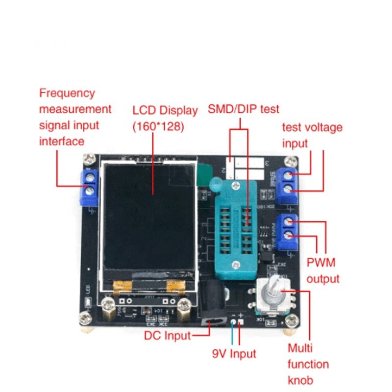 GM328A Transistor Tester Diode Capacitance ESR Voltage Frequency Meter PWM Square Wave Signal Generator SMT Soldering