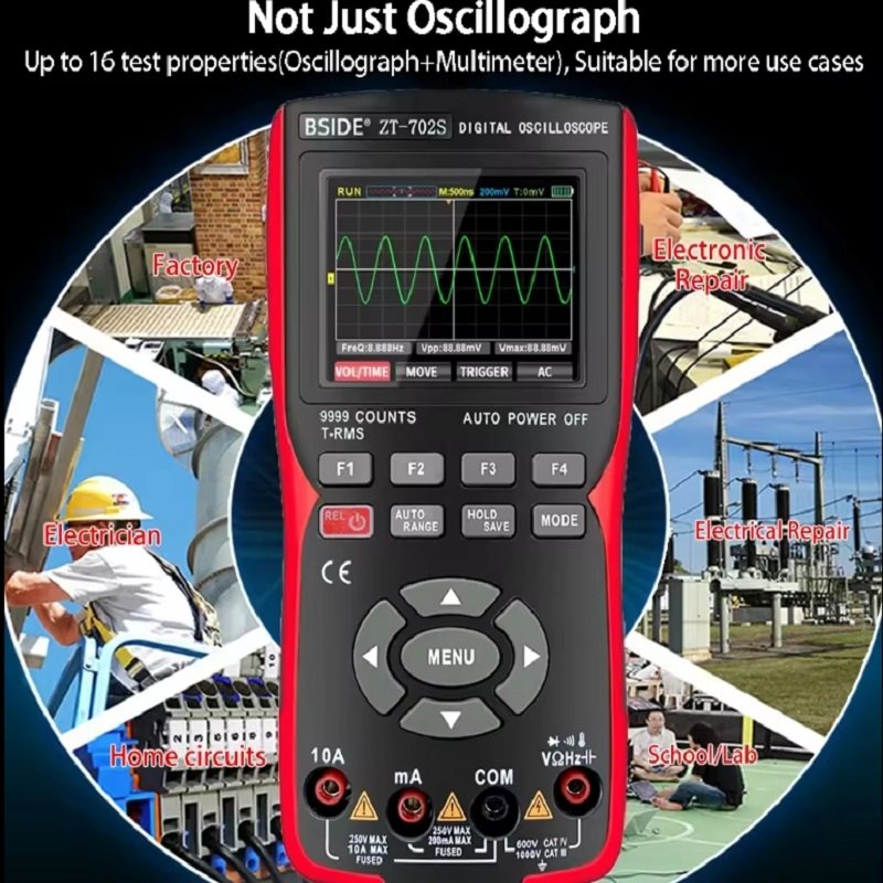 ZOYI ZT702S ZT703S Digital Auto True RMS 10MHZ Data Storage 2 in 1 Oscilloscope Multimeter with signal generator