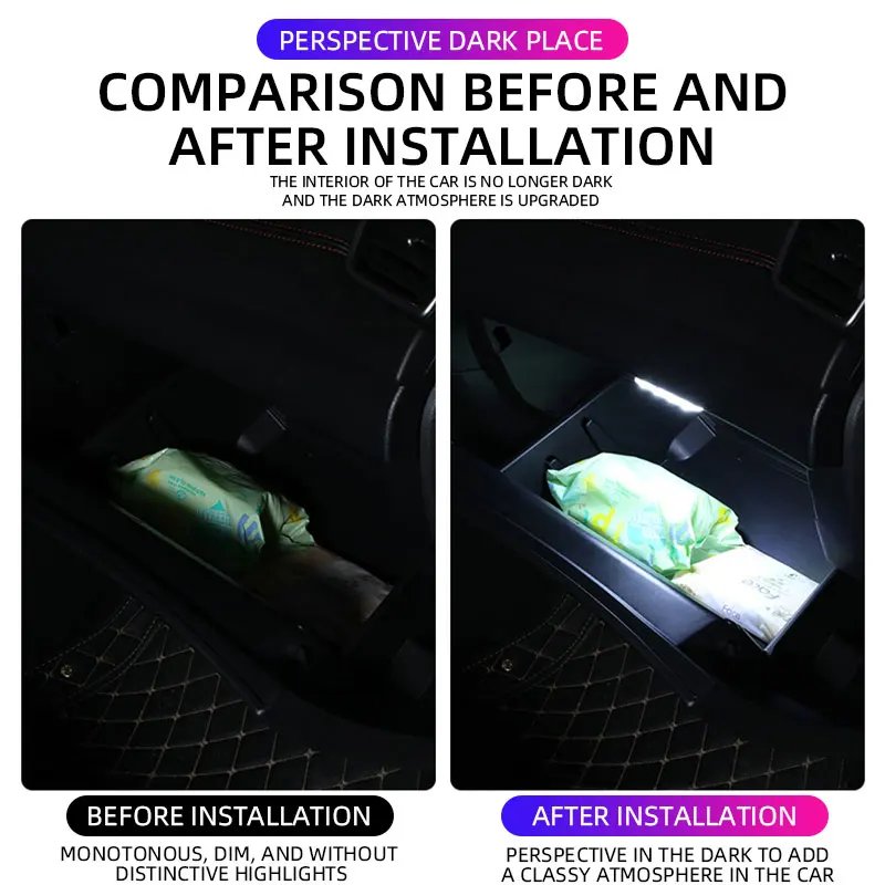 1x Car Interior Touch Lights Wireless USB Charging Magnetic Car Ceiling Lamp Magnetic Car Decoration Dome lamps Reading Light