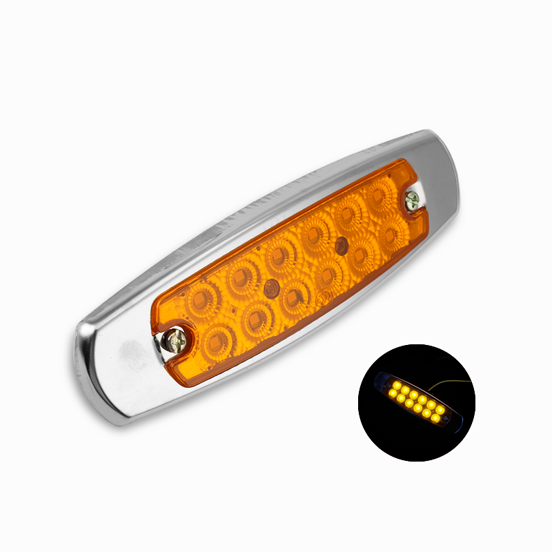 Oval Shape Led Flash Warning Light Trucks Bus Signal Led Lights Chrome Side Marker Lights