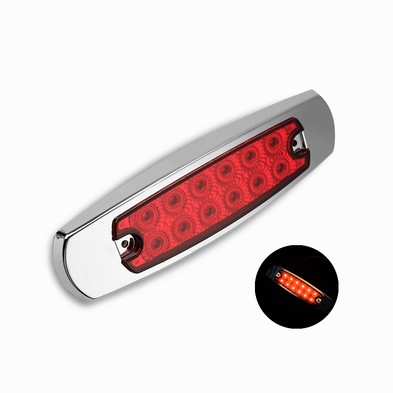 Oval Shape Led Flash Warning Light Trucks Bus Signal Led Lights Chrome Side Marker Lights