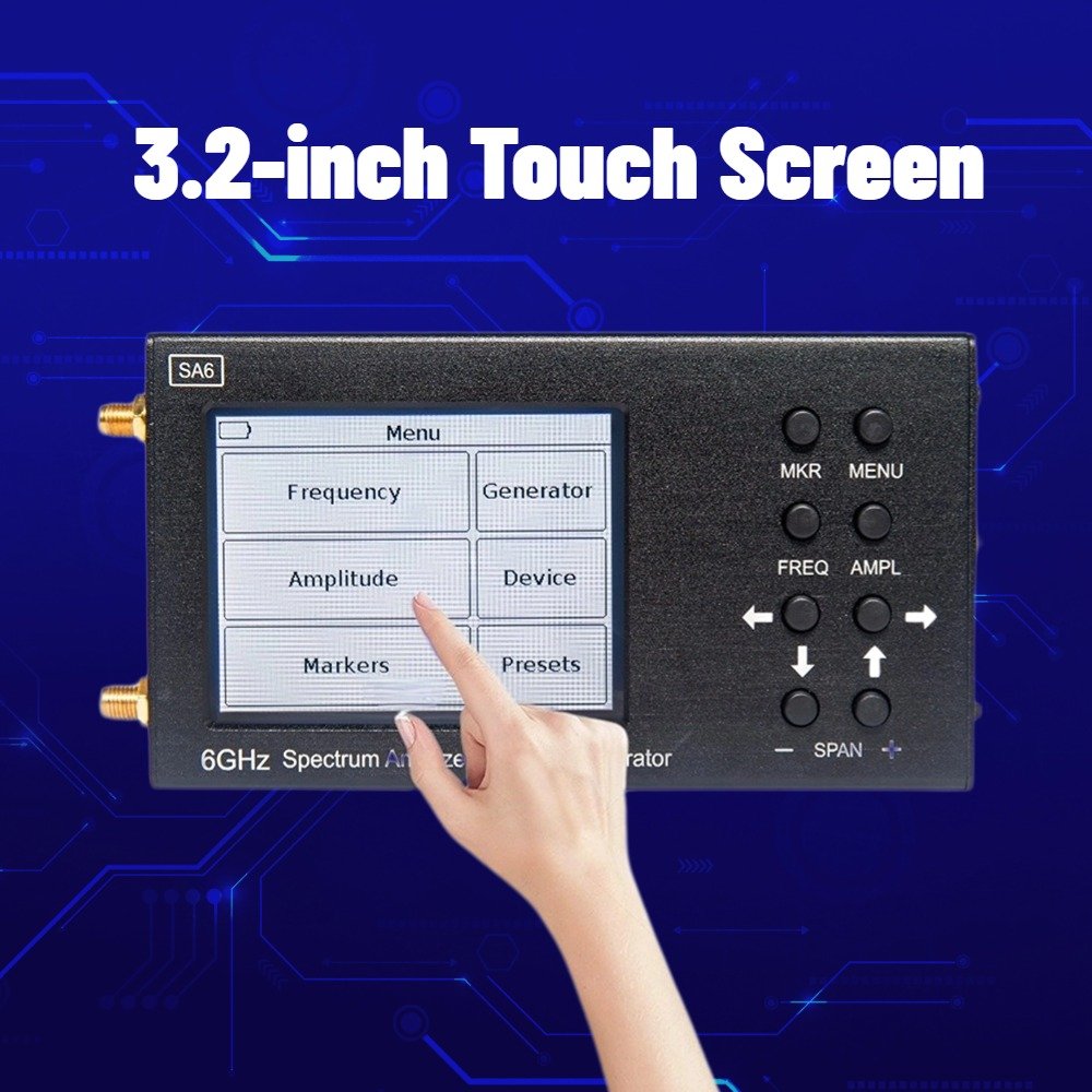 6GHz Handheld SA6 Spectrum Analyzer,Portable Frequency Analyzer 35 to 6200 MHz,Built-in Signal Generator,Provide PC Software