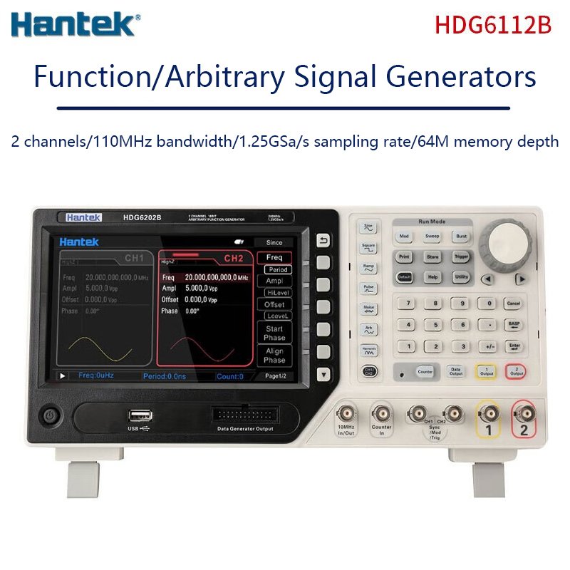 Hantek Arbitrary Signal Generator Bandwidth 110MHz 2 Channel 1.25GSa/s Sampling Rate HDG6122B Waveform Signal Generator