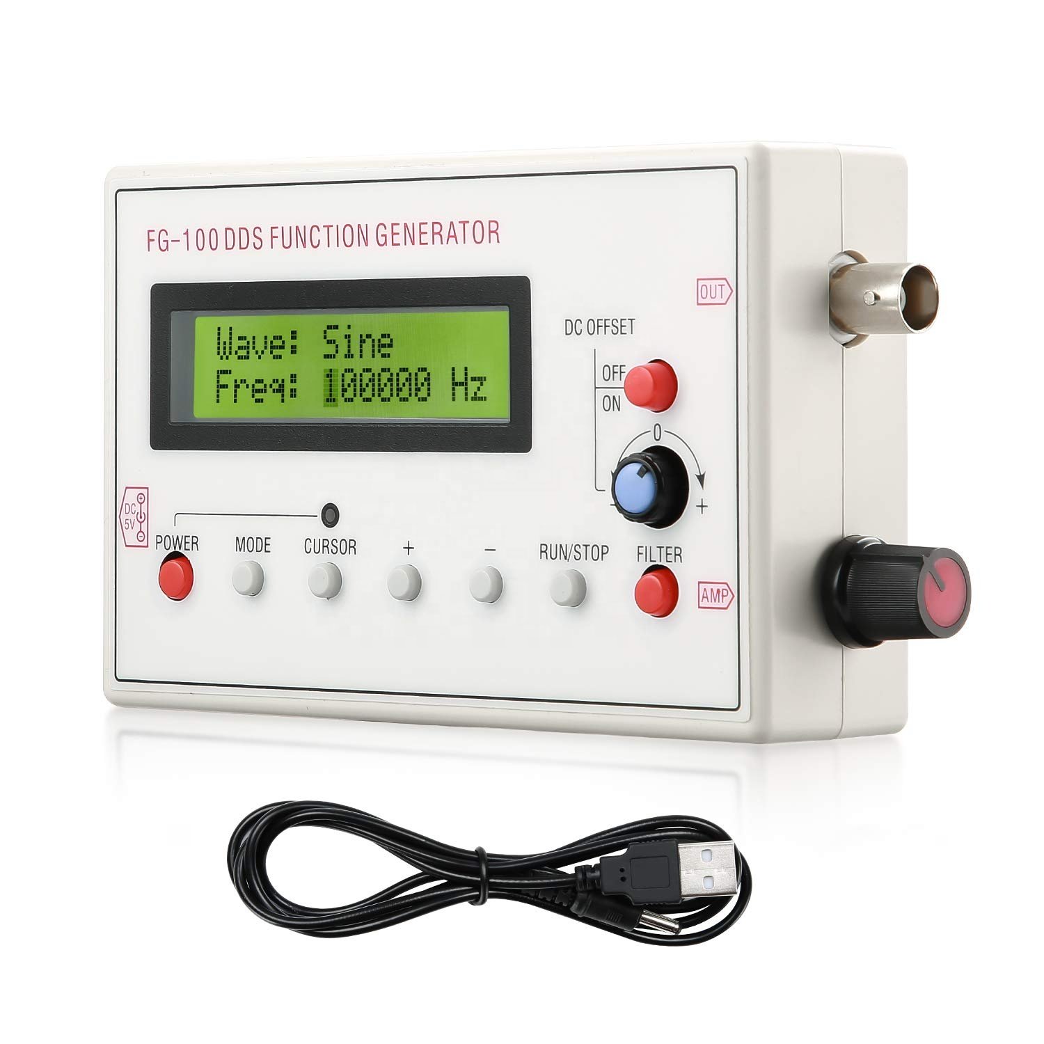 DDS Functional Signal Generator DDS Function Low Frequency Signal Generator Sine/Triangle/Square/Sawtooth Waveform 1HZ-500KHZ